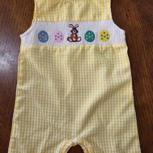 Yellow Gingham Easter Outfit 6-12 Months
